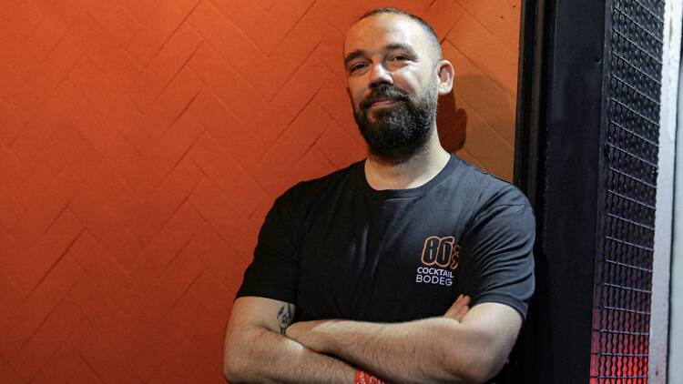 David Guerrero en 86; Cocktail Bodega