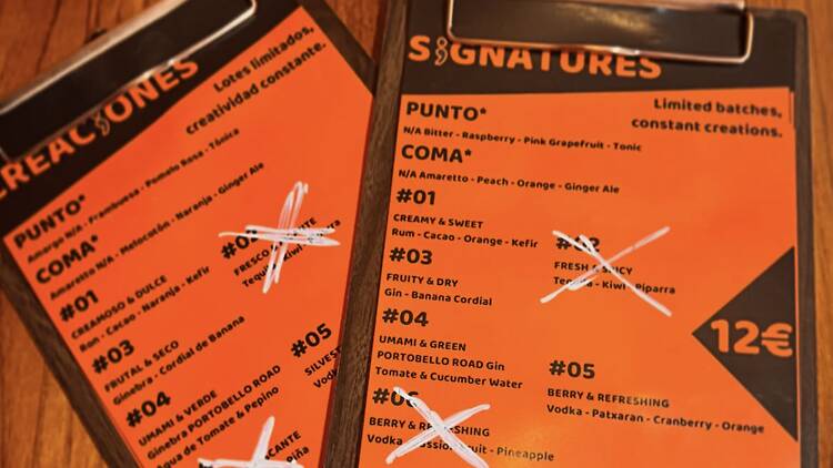 Cartas en 86; Cocktail Bodega