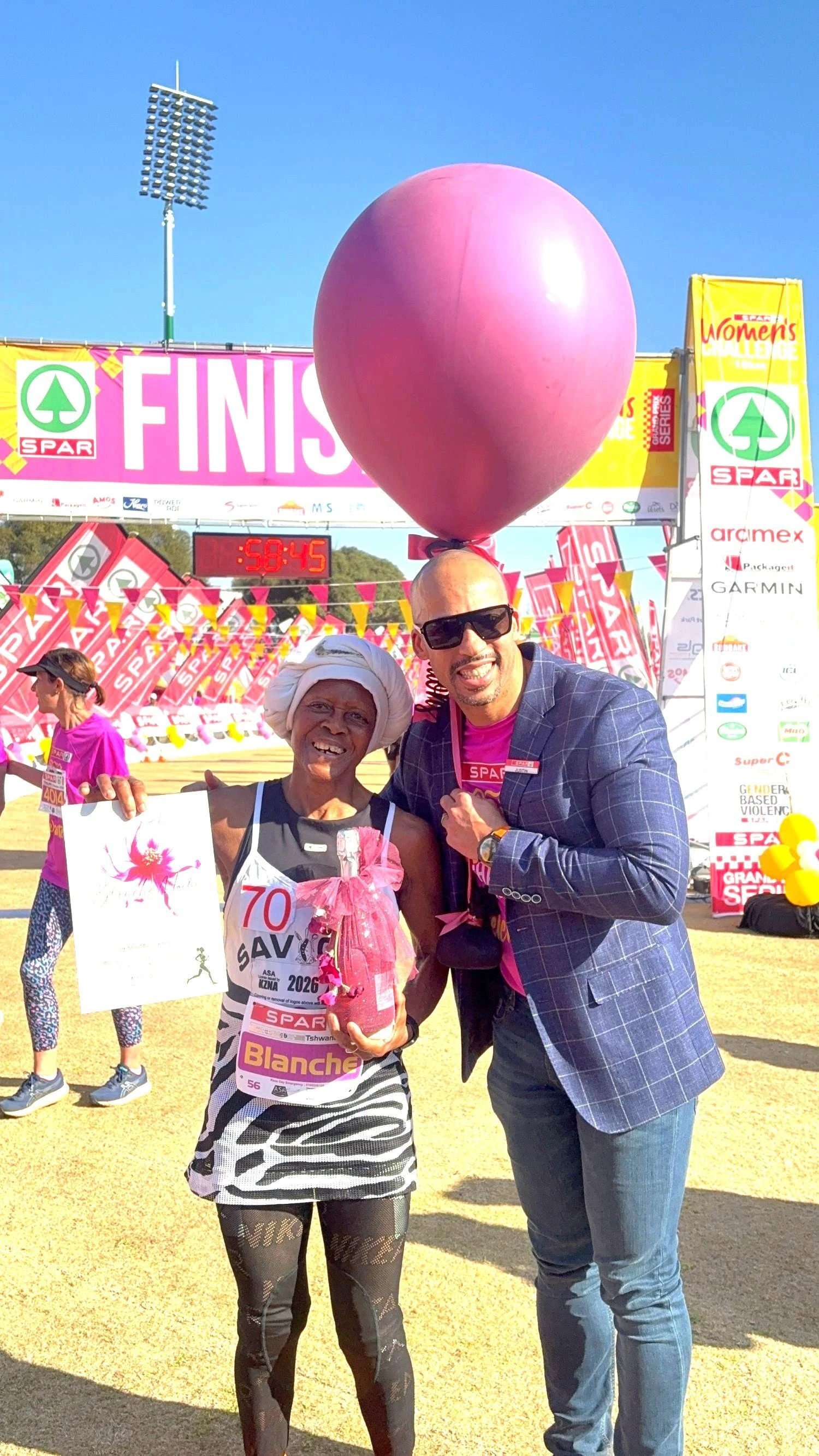 Legendary South African road runner Blanche Moila ran her 100th SPAR Women&rsquo;s Challenge on Saturday 1 August at Supersport Park in Centurion, Tshwane.