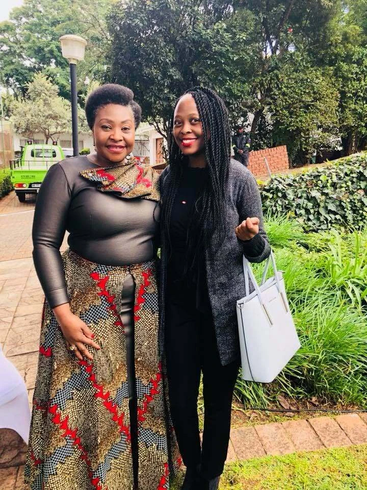 Godisamang Khunou with veteran musician Yvonne Chaka Chaka.