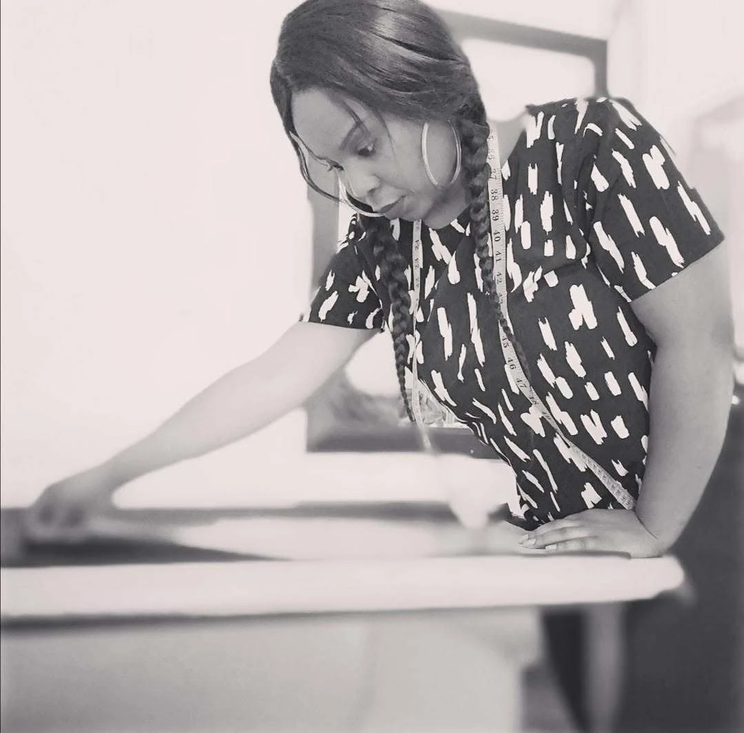 Tshegofatso Maotoe making clothes 