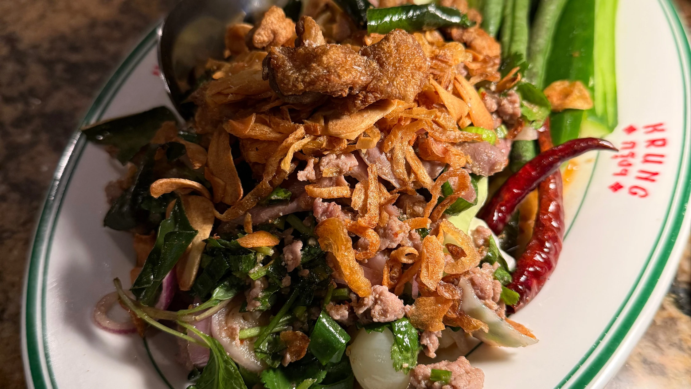 Duck larb at Krung