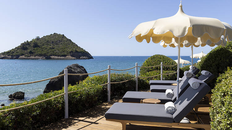 LA ROQQA Boutique Hotel beach club in Port Ercole, Tuscany, Italy