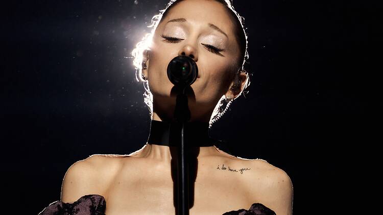 Ariana Grande performing in London, Eternal Sunshine Tour Ariana Grande performing in London, Eternal Sunshine Tour