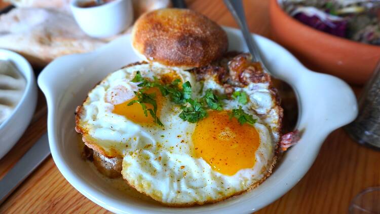 Egg brunch dish