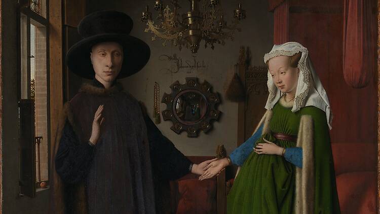 Jan van Eyck, ‘The Arnolfini Portrait’ (1434). Oil on wood. Jan van Eyck, ‘The Arnolfini Portrait’ (1434). Oil on wood.