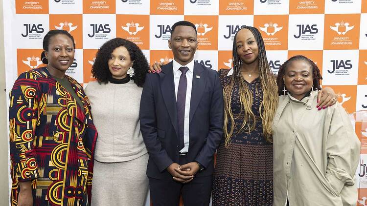 Nozizwe Cynthia Jele, actress Samela Tyelbooi, National Arts Festival chairperson Siphiwo Mahala, Angela Makhola and Sue Nyathi. Nozizwe Cynthia Jele, actress Samela Tyelbooi, National Arts Festival chairperson Siphiwo Mahala, Angela Makhola and Sue Nyathi.