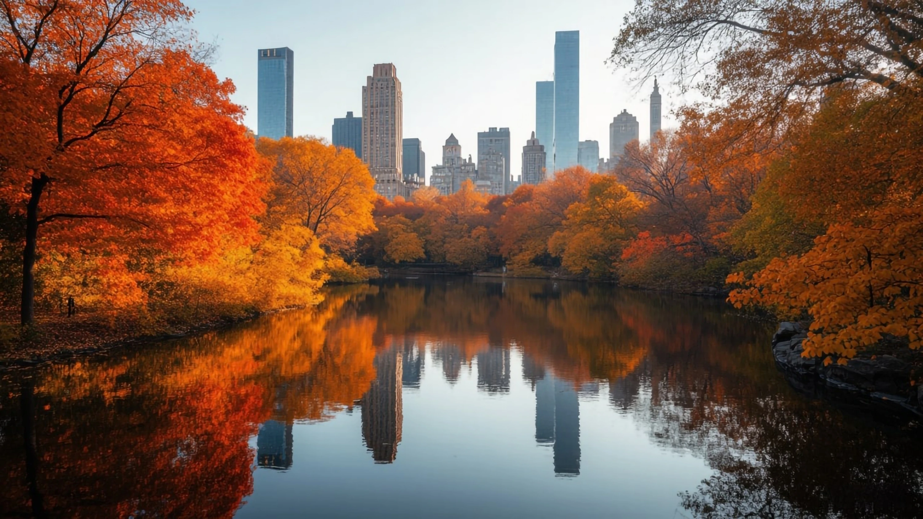 Fall foliage in Central Park in New York City