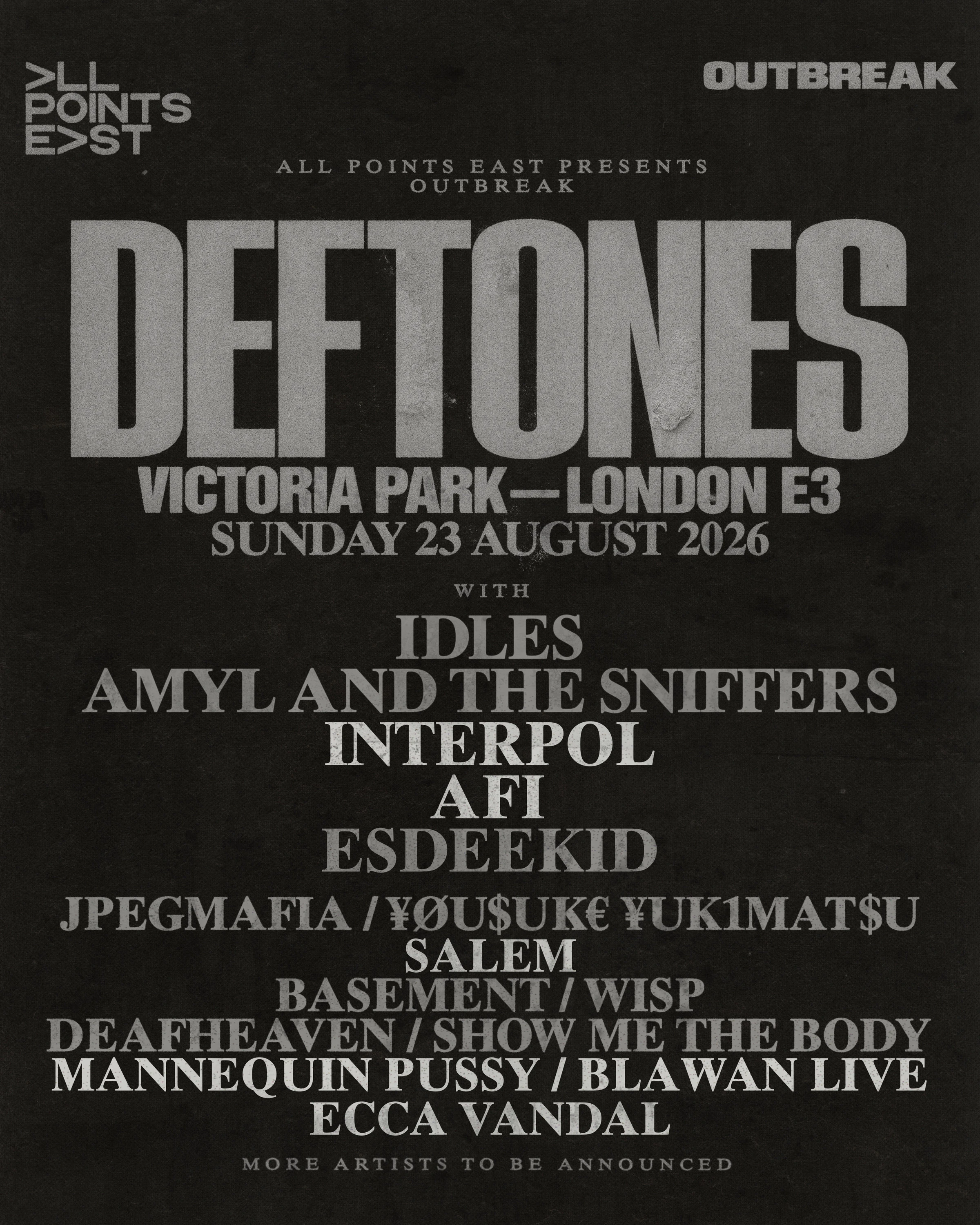 Outbreak at All Points East lineup