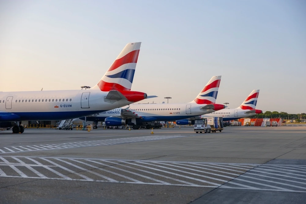 British Airways planes at Gatwick Airport