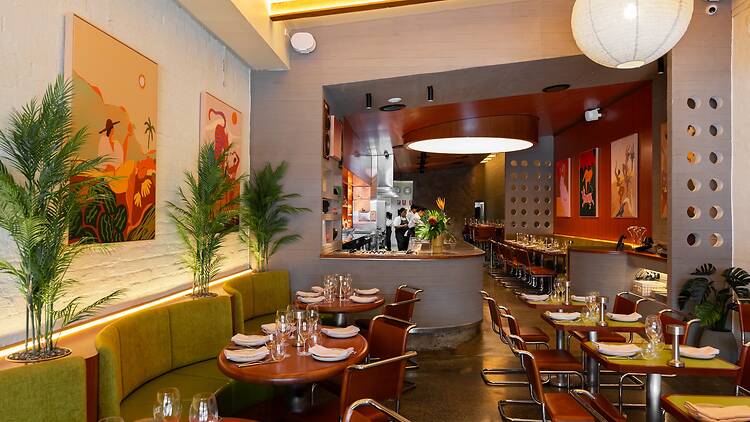 The light and bright dining area at Tyga.