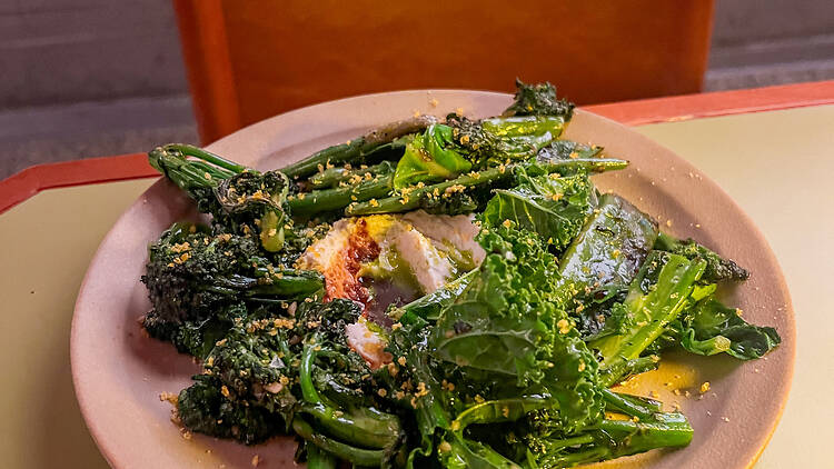 A plate of greens.