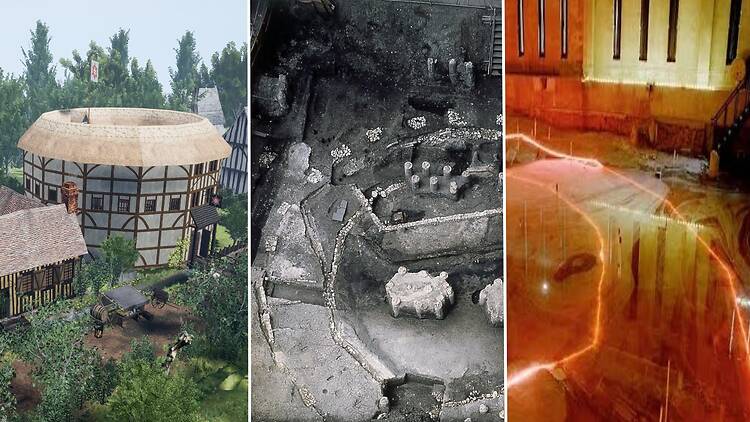 The Rose Playhouse in 1587, 1989 & 2026 The Rose Playhouse in 1587, 1989 & 2026