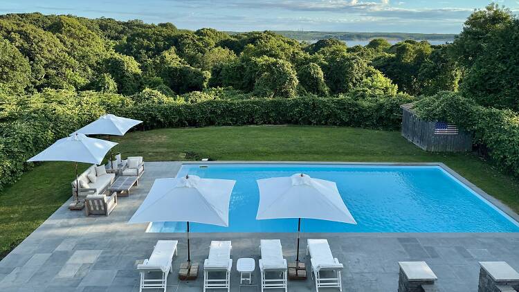 Best for private poolside lounging: The pool house with panoramic views