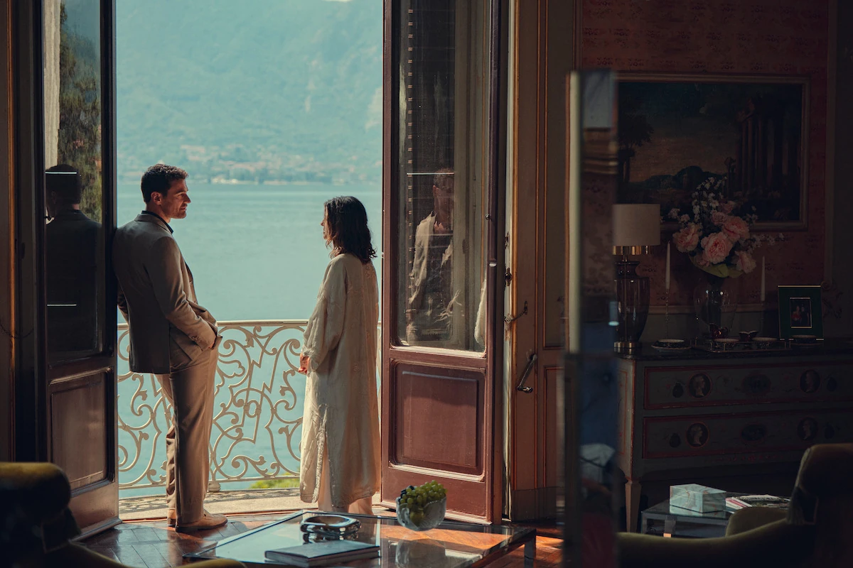 James as Eddie Horniman and Benedetta Porcaroli as Bella