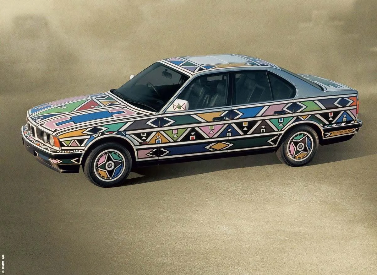 Esther Mahlangu's 1991 BMW Art Car came back to her home country in 2025,  for the first time in 3 decades.