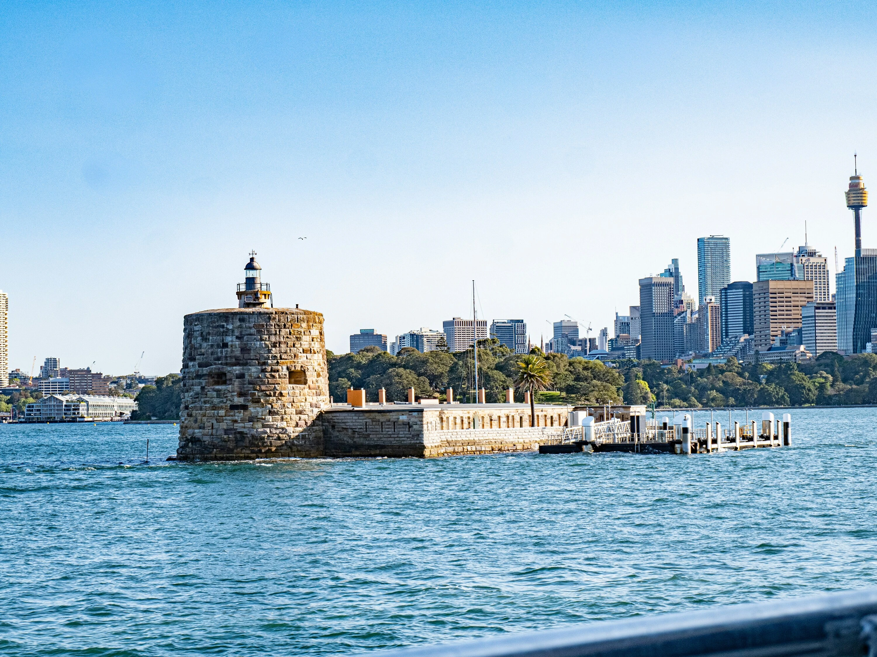 Fort Denison in harbour