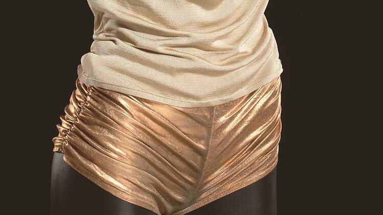 Kylie Minogue's gold hot pants and top.