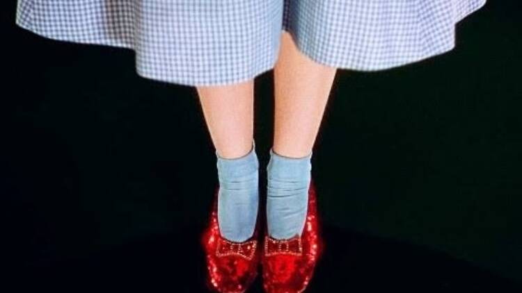 Ruby slippers in "The Wizard of Oz"