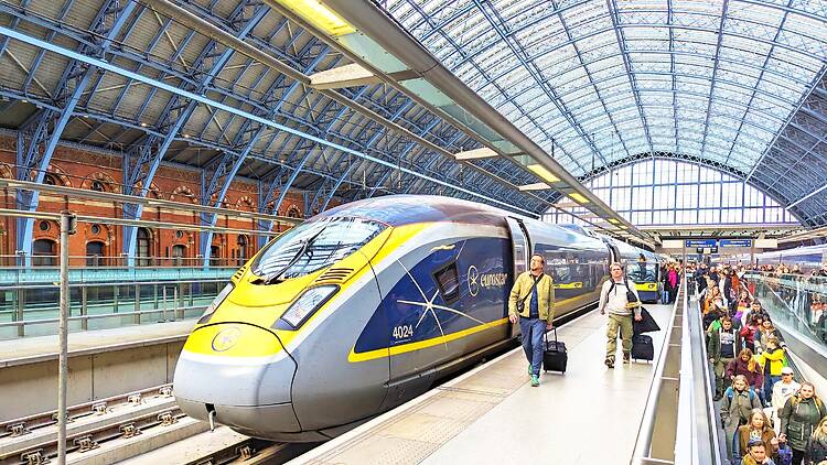 Eurostar train at St Pancras International Eurostar train at St Pancras International