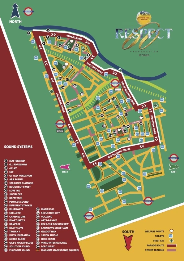 Notting Hill Carnival map