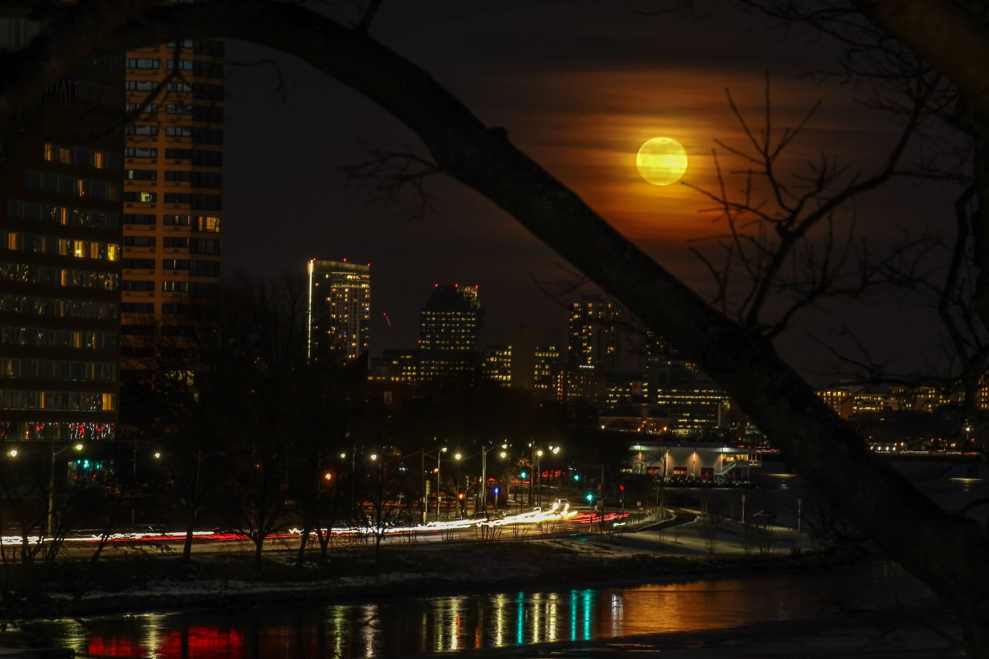 Blood moon over Boston, MA
