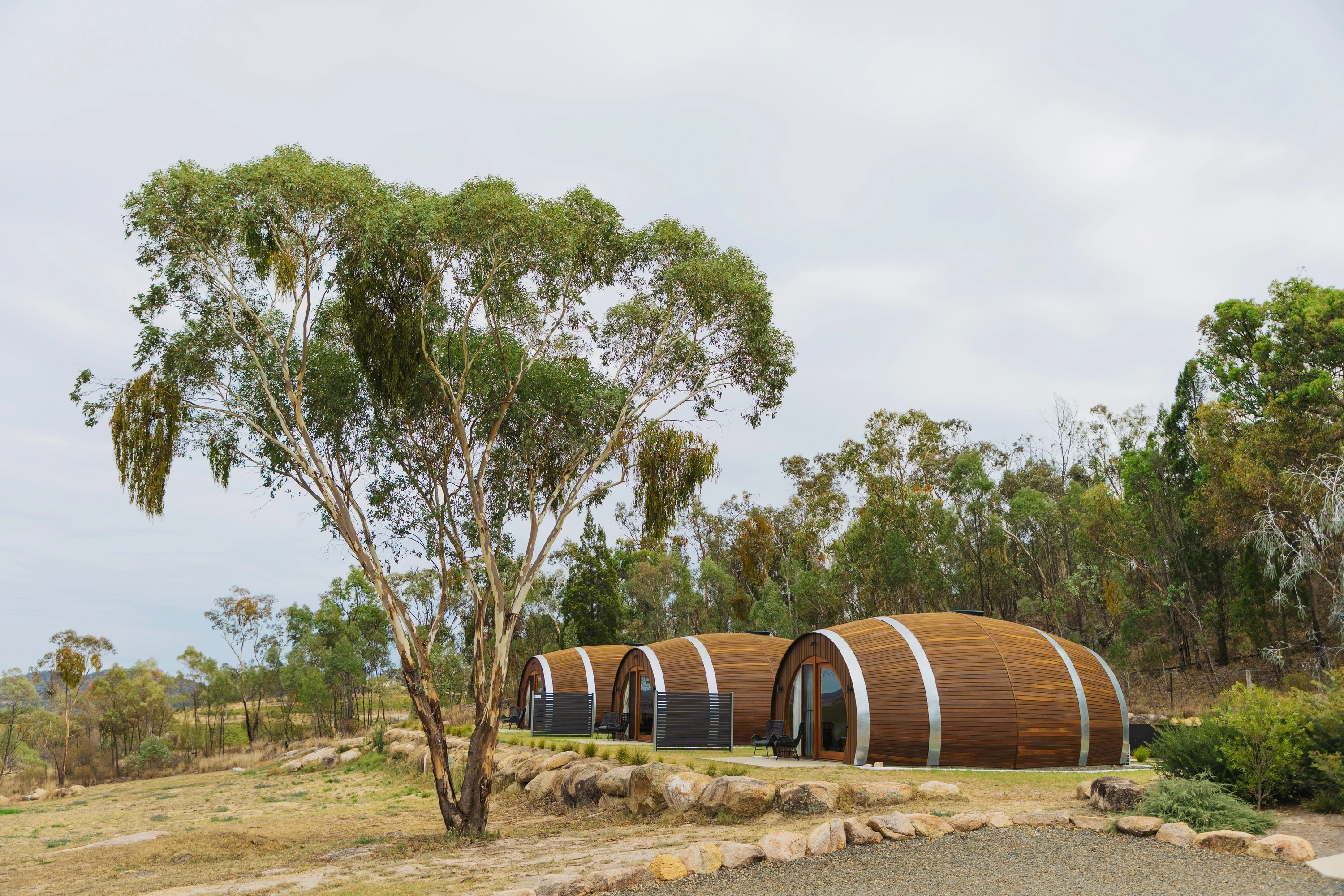 Unique wine-barrel-inspired luxurious accommodation