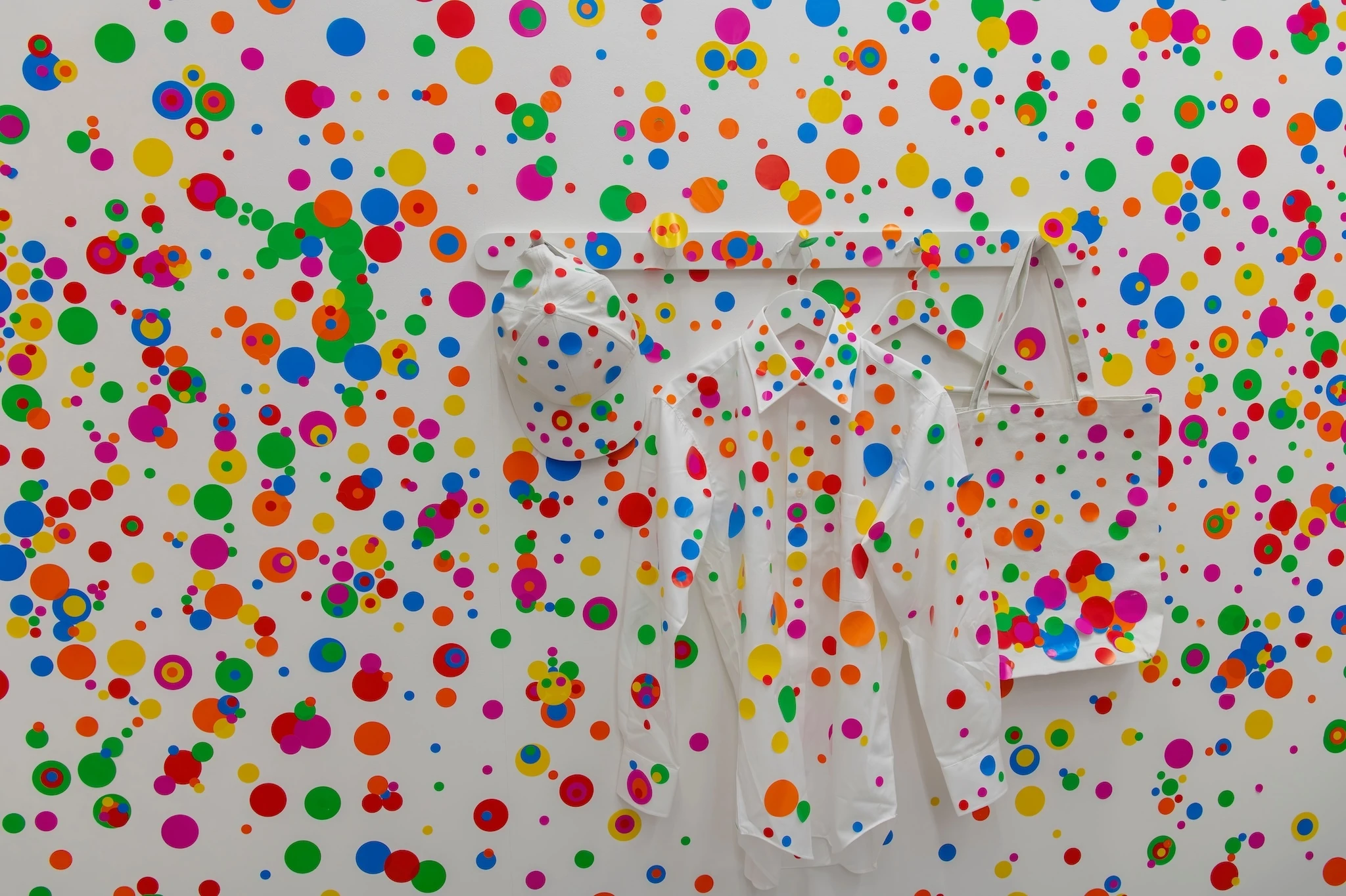 Interactive art installation The Obliteration Room by artist Yayoi Kusama as displayed in the Yayoi Kusama Museum