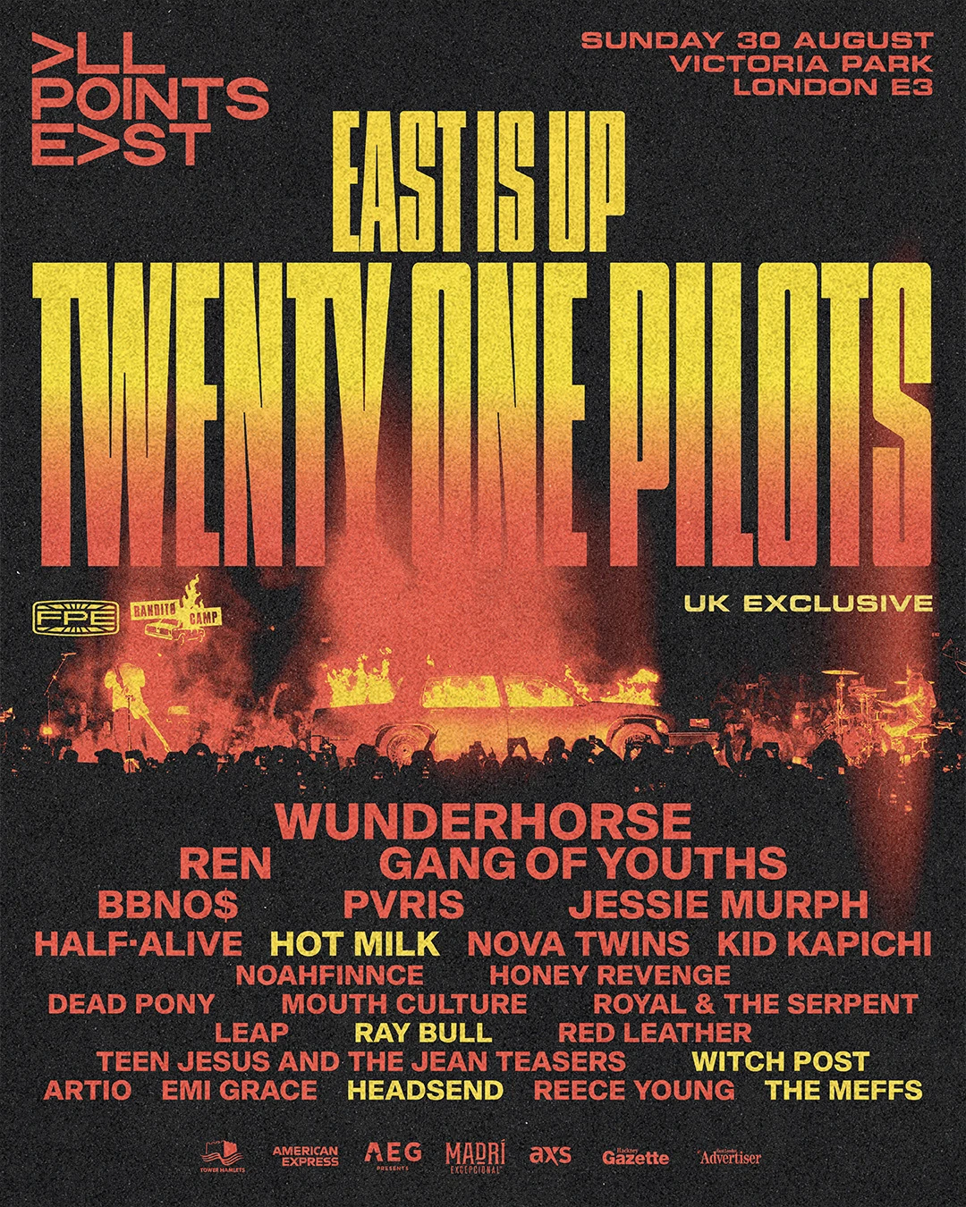 All Points East 2026 lineup for Twenty One Pilots