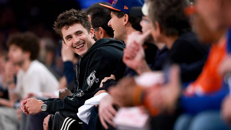 Timothee Chalamet attends the 2026 NBA Eastern Conference Finals at Madison Square Garden