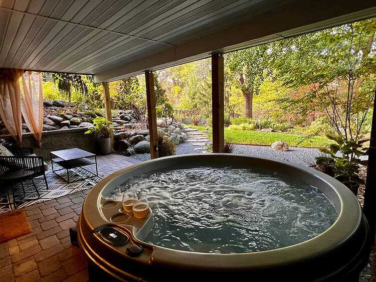 Best for date nights: The brutalist flat with the hot tub Best for date nights: The brutalist flat with the hot tub