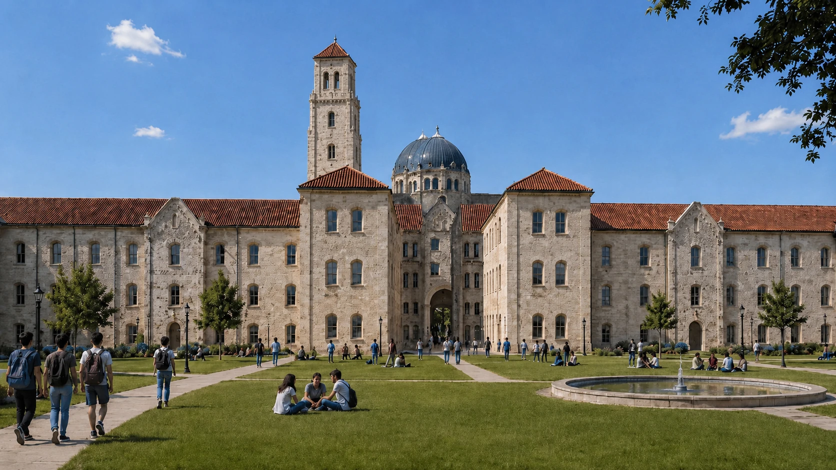 Render of Australian National University based on Ernest Gimson&rsquo;s 1911 design