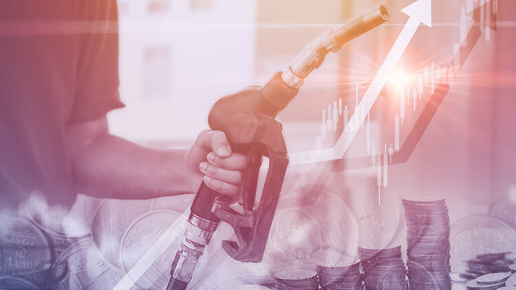Fuel price high, Gas or Gasoline increased or rising cost concept. Fuel price high, Gas or Gasoline increased or rising cost concept.