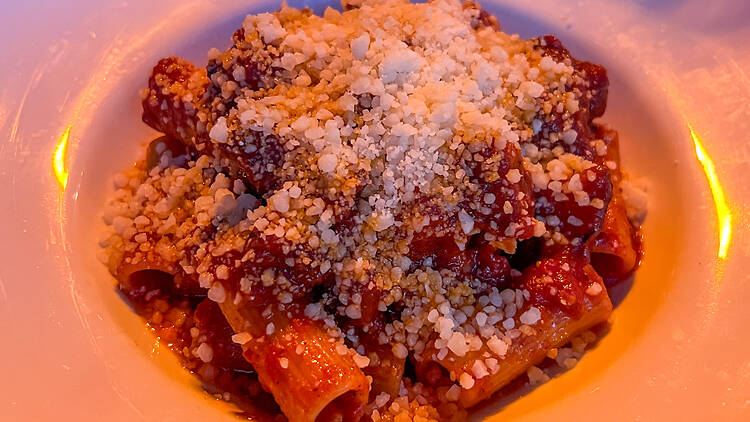 Rigatoni Amatriciana at Bar Carnation.