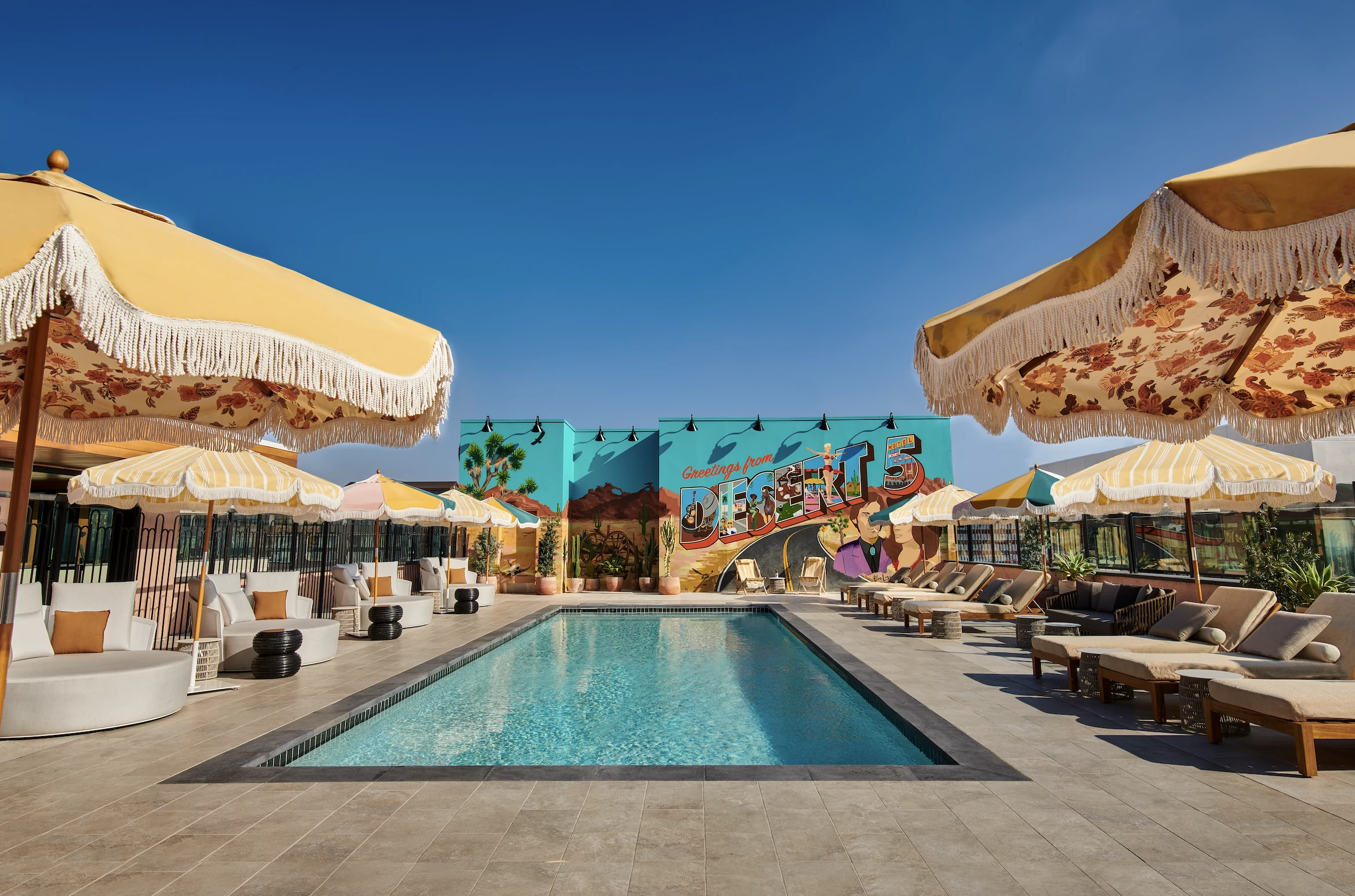 The rooftop pool at Desert 5 Spot.