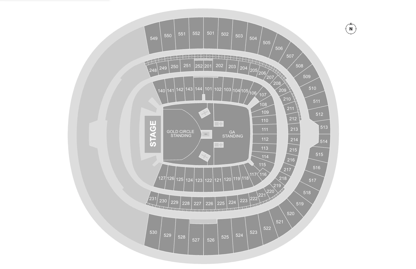 Bon Jovi seating map for Wembley