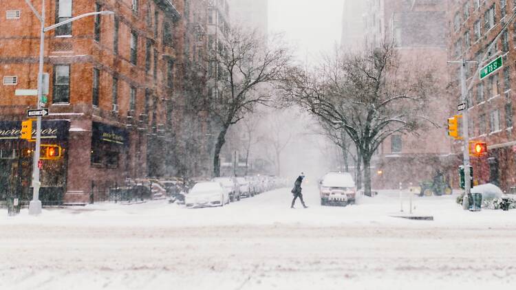 New York during a snowstorm New York during a snowstorm