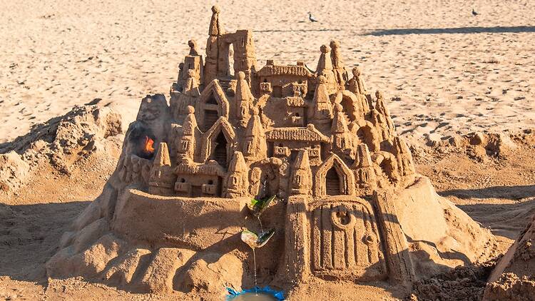 Artistic sandcastle at the beach Artistic sandcastle at the beach