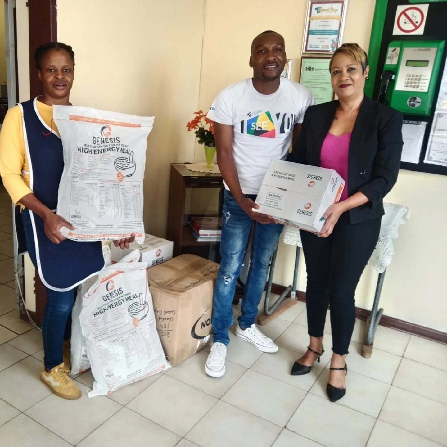 The Casual Team making donations at Rainbow Daycare Centre in Randfontein.