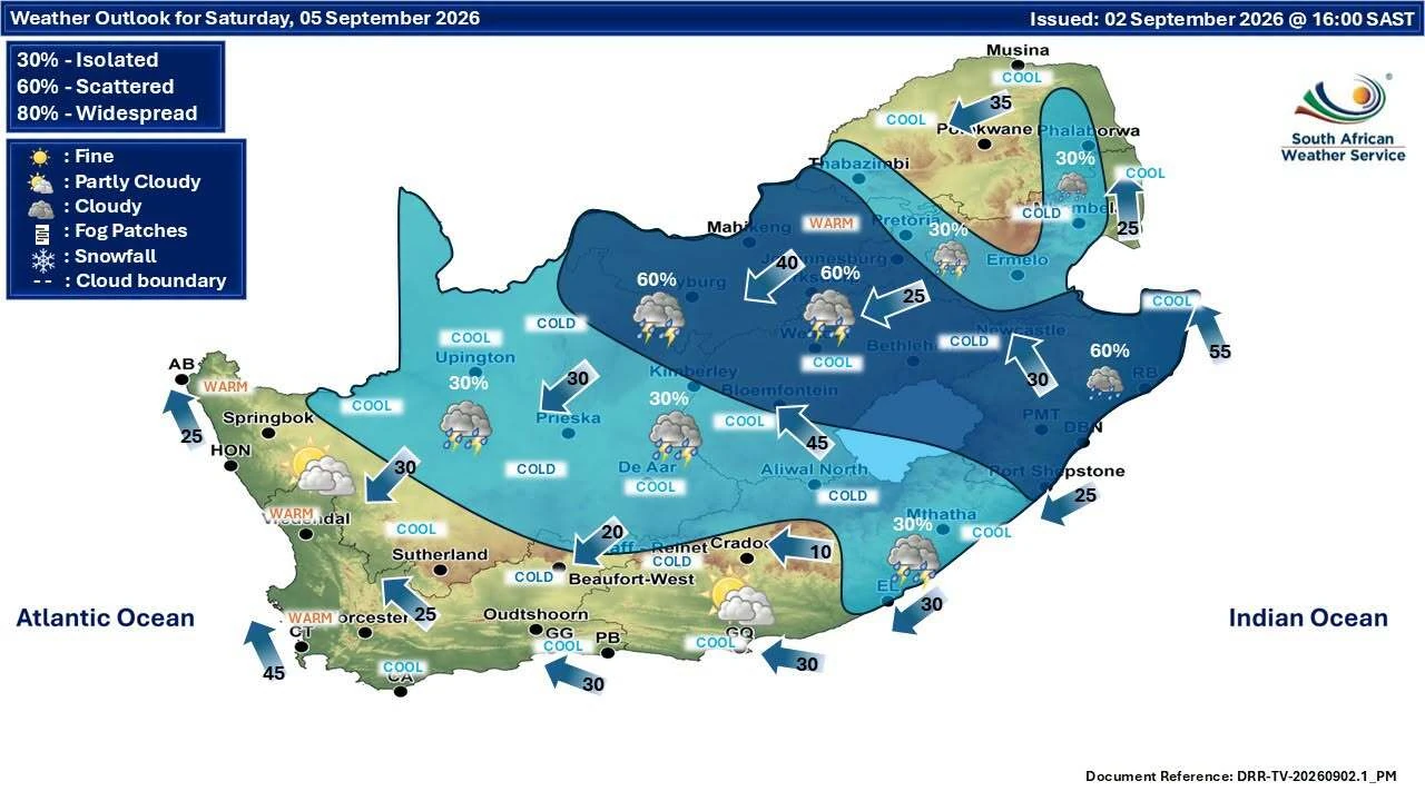 The cold front is bringing cold, wet, and windy conditions to KZN. 