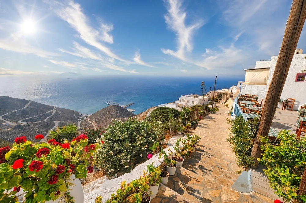 Chora village on Anafi Island, Greece
