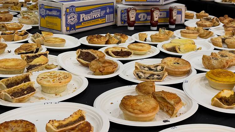 Great Aussie Pie Competition Pies on plates