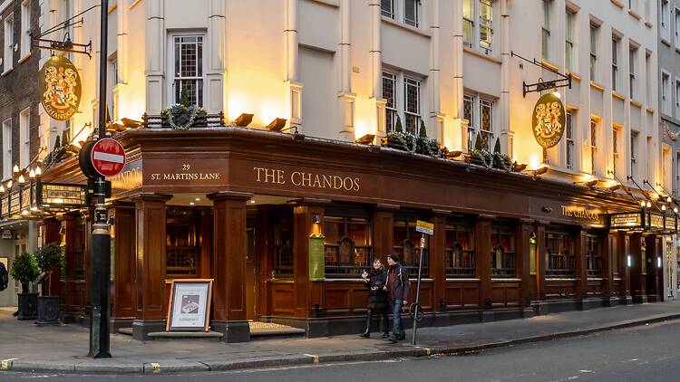 Outside the Chandos on St Martin’s Lane