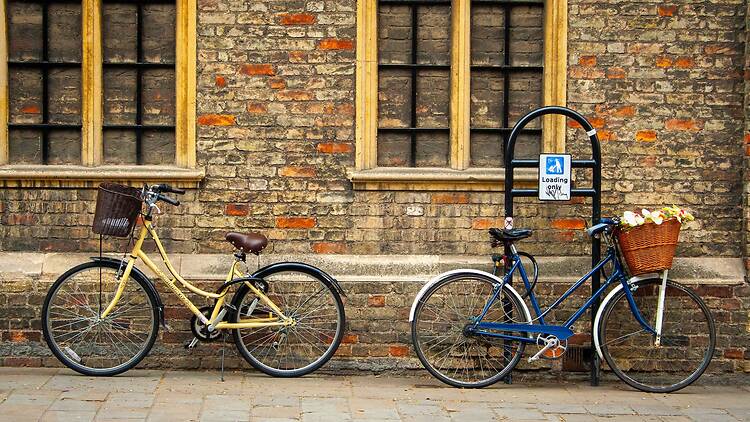 Two of many bikes in Cambridge, UK Two of many bikes in Cambridge, UK