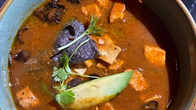 Black bean and roasted chicken soup