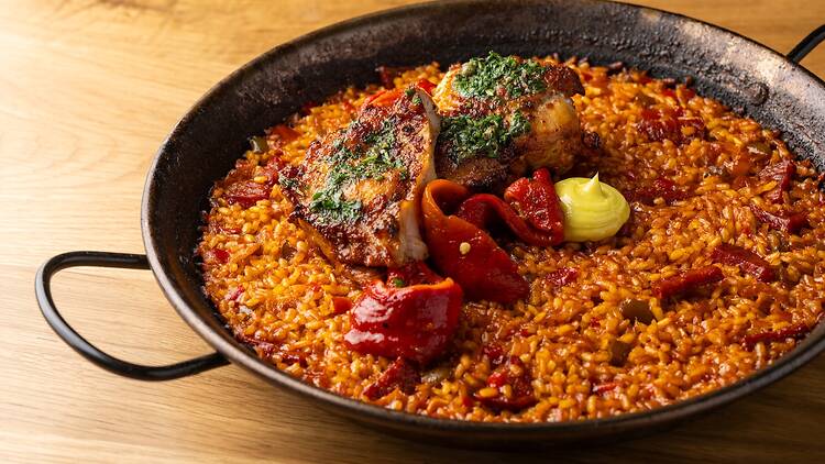 Paella with chicken and chorizo from Picala