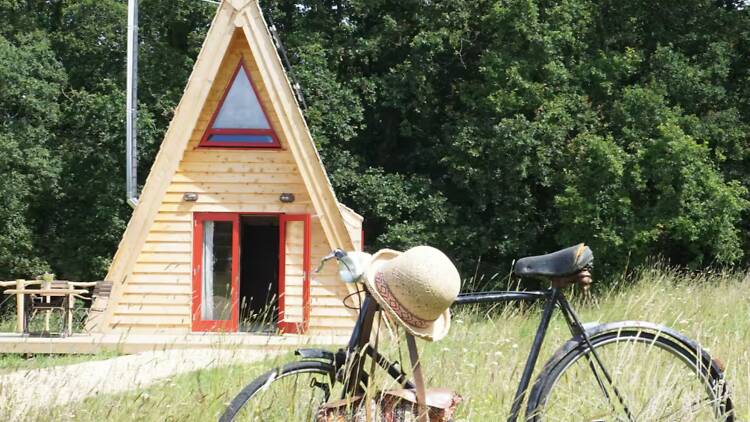 Most eco-friendly: The off-grid A-frame with vintage furniture