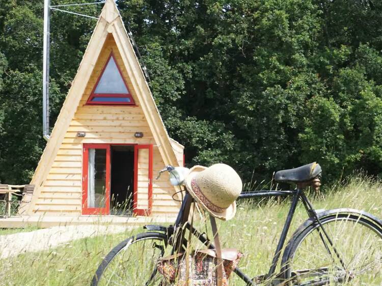 Most eco-friendly: The off-grid A-frame with vintage furniture