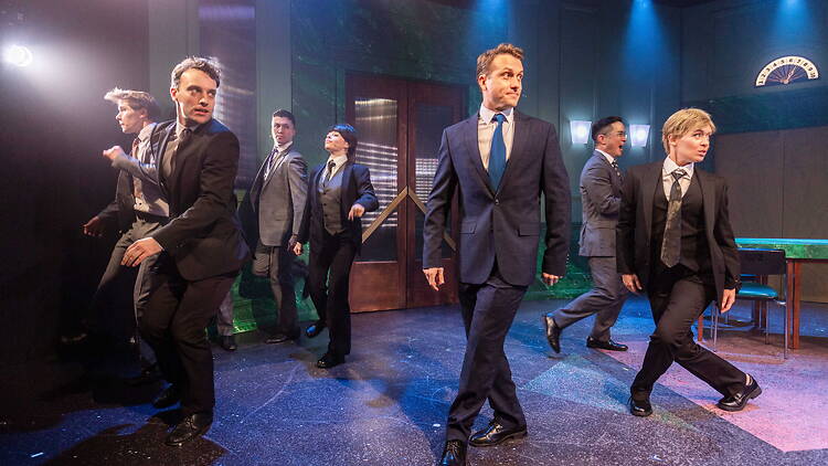 A scene from How to Succeed in Business Without Really Trying