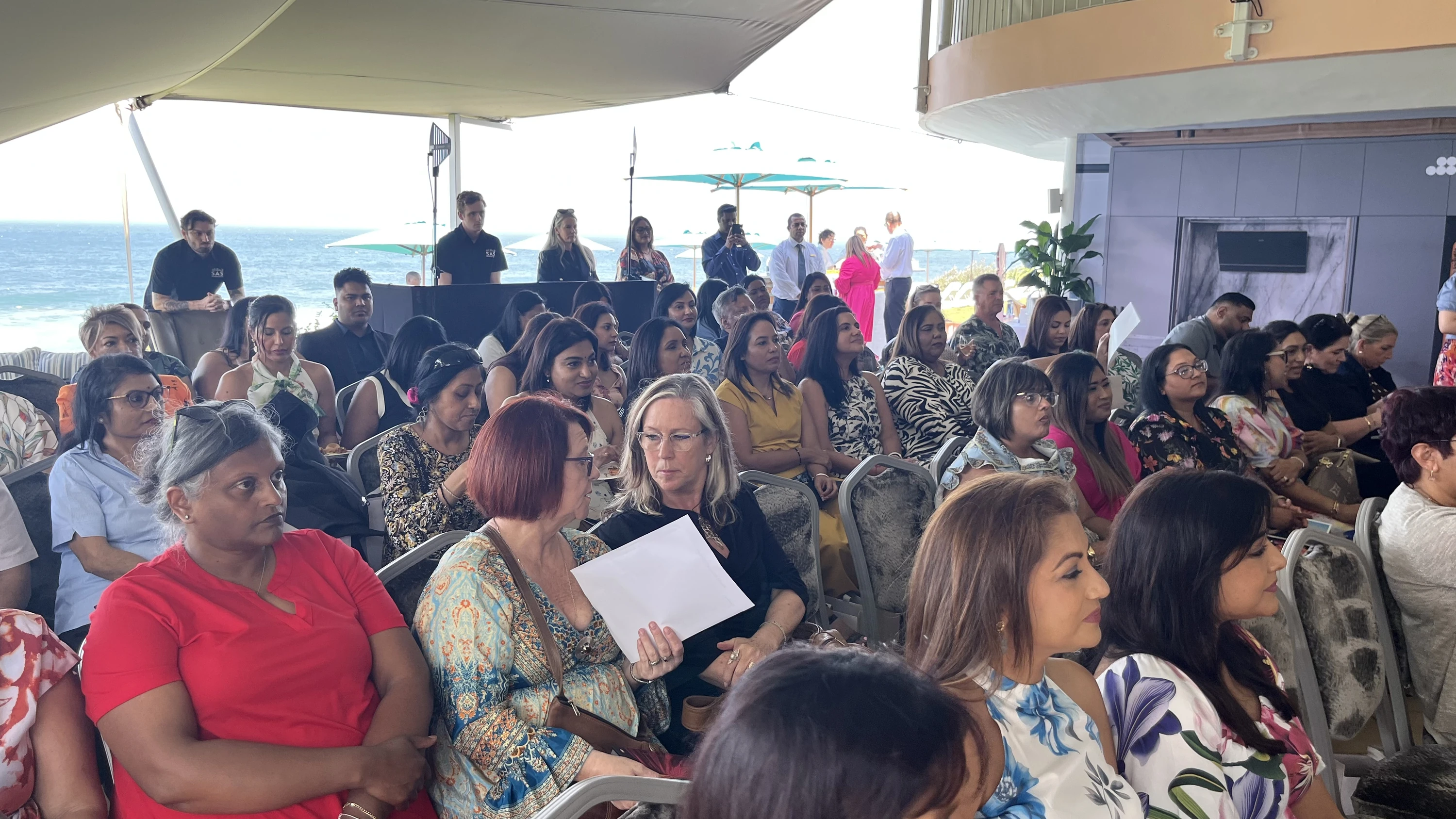 The masterclass drew a packed crowd, with many women turning the afternoon into a girls&rsquo; day out, with an ocean view thrown in.